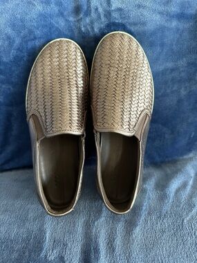 Ecco Women's Brown Woven Slip-On Loafers Golden Bronzev